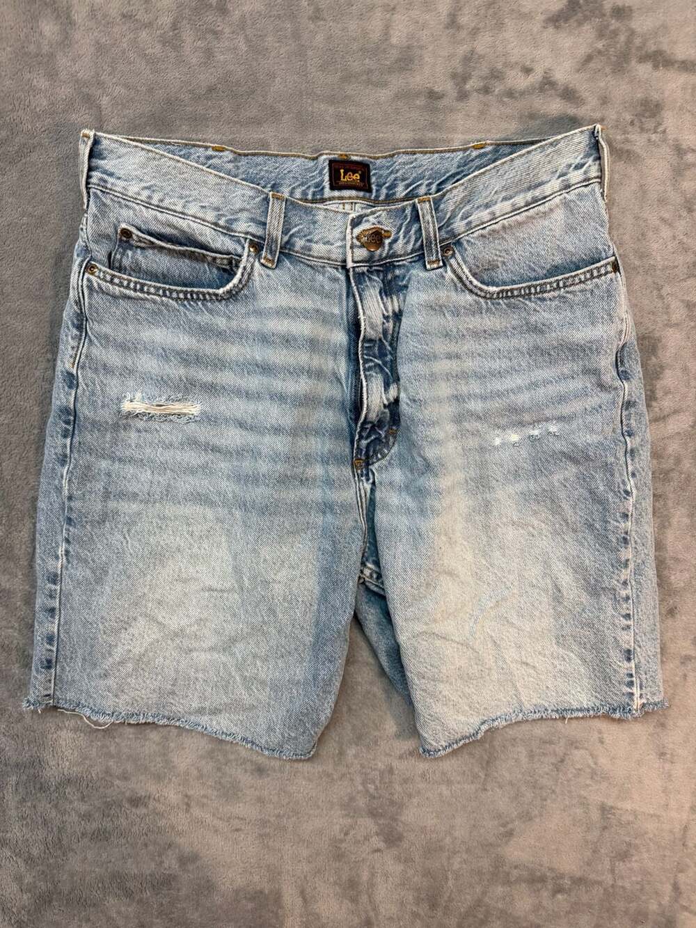 Lee Light Wash Distressed Denim Cut Off Shorts